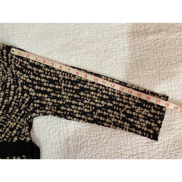 Empire Waist VTG Chic Retro Geometric Polka Dot Pattern Sz L Boho Glam A-line - Picture 9 of 10